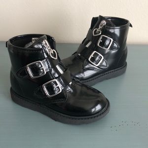 Girls black booties. Size 10M